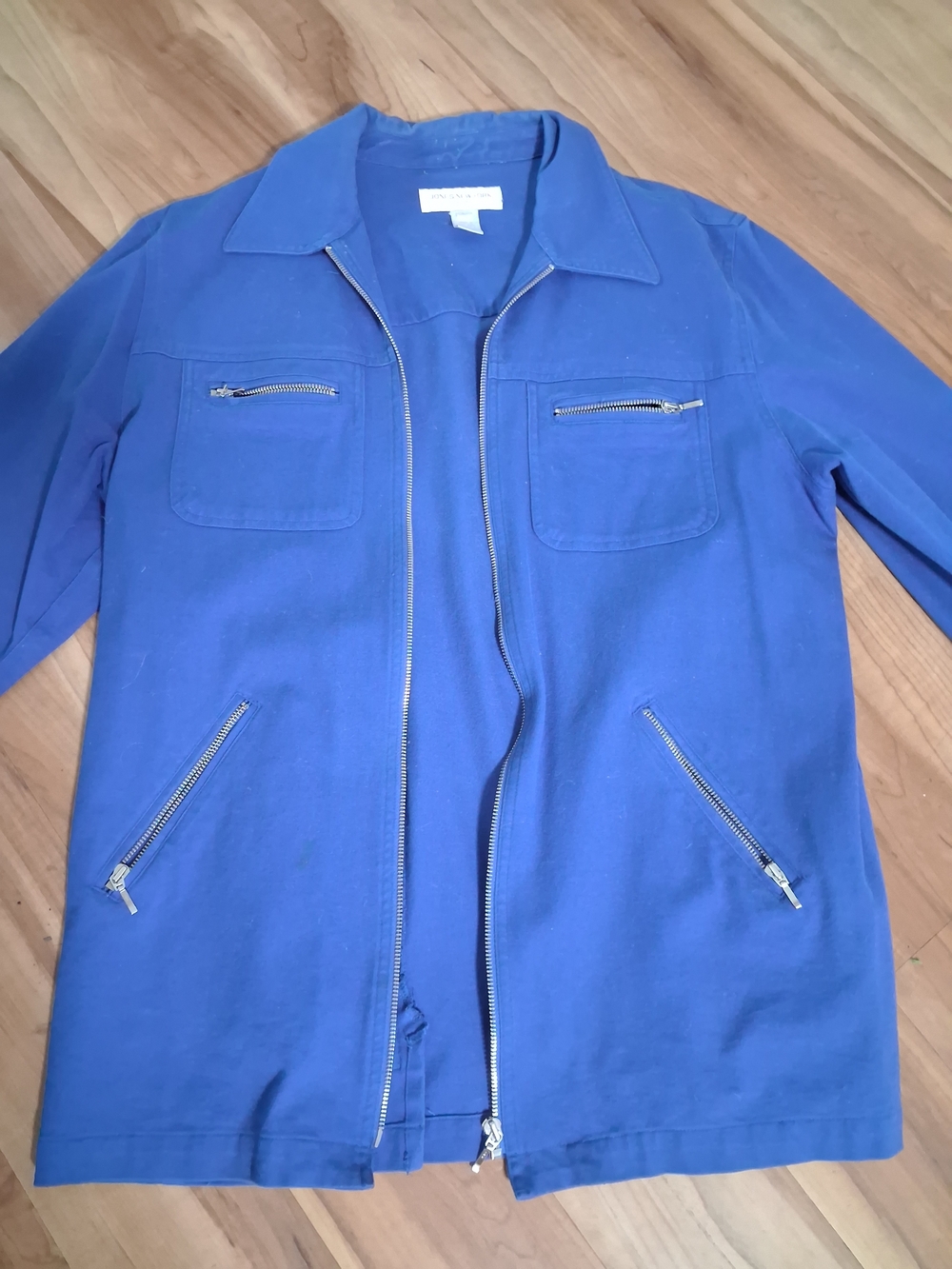 Jones New York Cobalt Blue Zip-Front Jacket